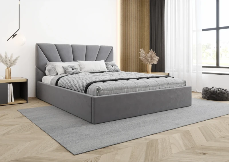 Łóżko tapicerowane LUISA tkanina jasmine 90