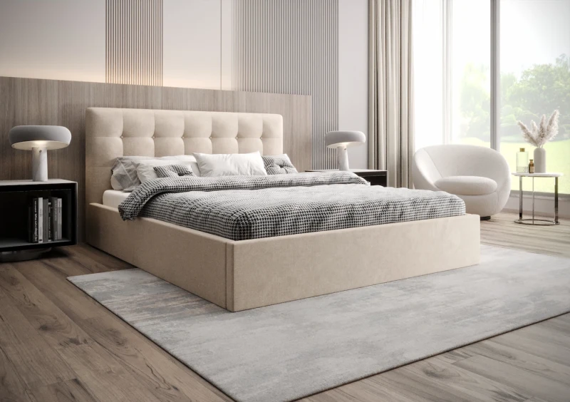 Łóżko tapicerowane NAOMI tkanina storm 6