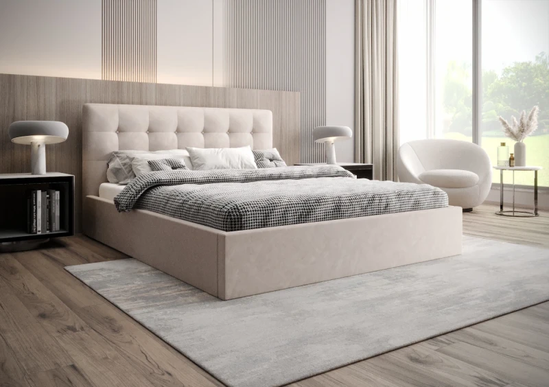 Łóżko tapicerowane NAOMI tkanina jasmine 21