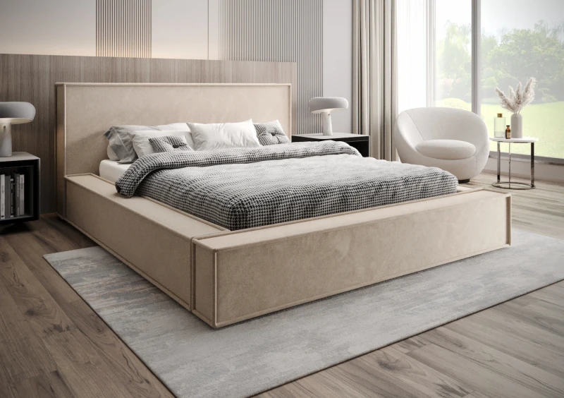 Łóżko tapicerowane FONDI tkanina storm 6