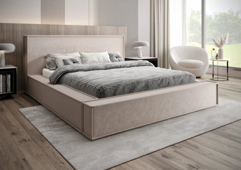 Łóżko tapicerowane FONDI tkanina jasmine 21