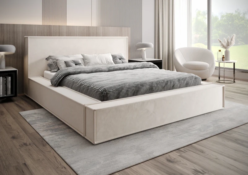 Łóżko tapicerowane FONDI tkanina storm 2