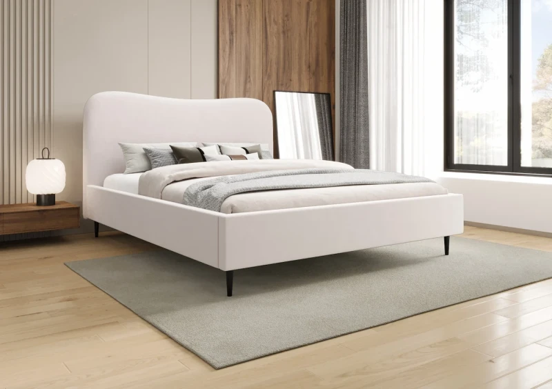 Łóżko tapicerowane na nogach MIAMI LUX tkanina dream velvet 202.03