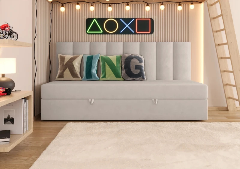 Łóżko młodzieżowe PILOT tkanina jasmine 21 przód