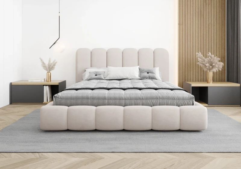 Łóżko tapicerowane LIAM tkanina jasmine 21 przód