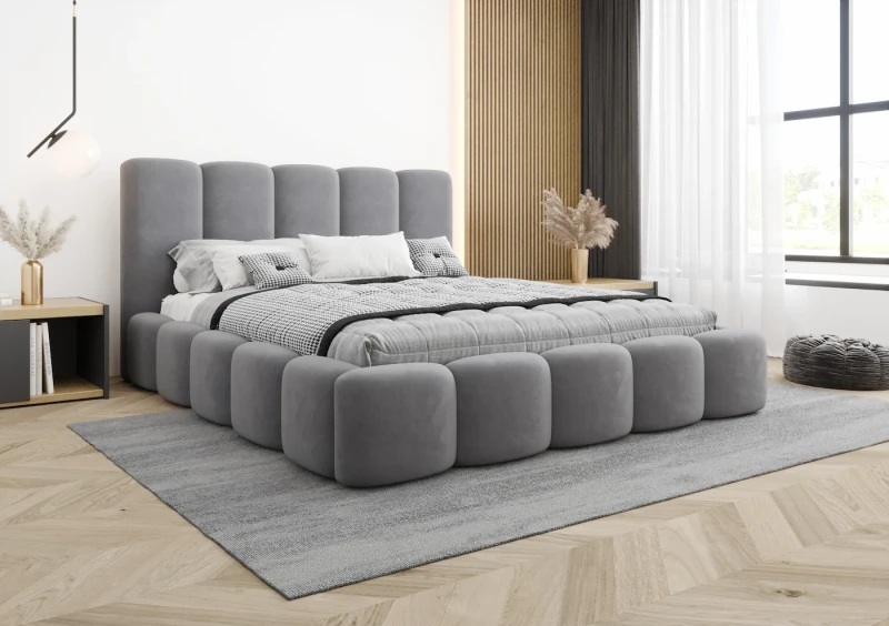 Łóżko tapicerowane BILLIE tkanina jasmine 90