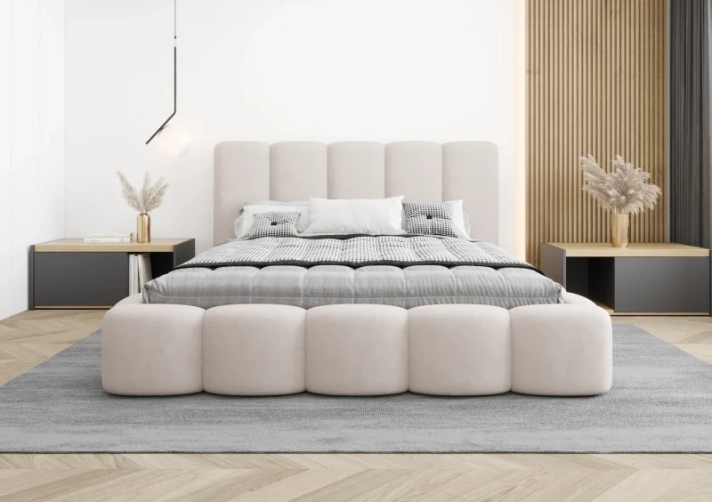 Łóżko tapicerowane BILLIE tkanina jasmine 21 przód