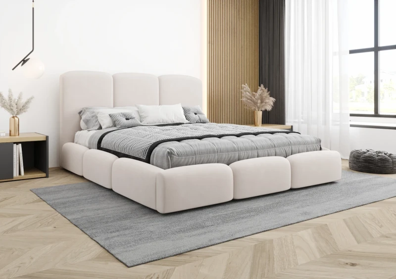 Łóżko tapicerowane ABBIE tkanina dream velvet 202.03