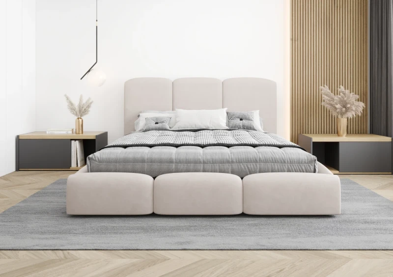 Łóżko tapicerowane ABBIE tkanina jasmine 21 przód