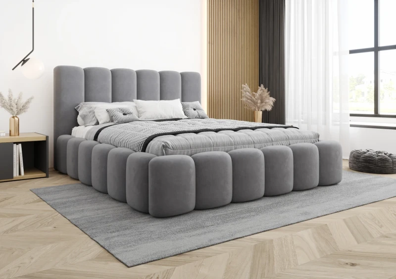 Łóżko tapicerowane EMILLY tkanina jasmine 90