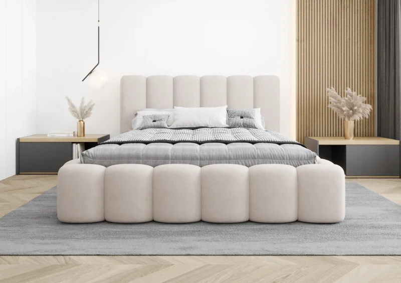 Łóżko tapicerowane EMILLY tkanina jasmine 21 przód