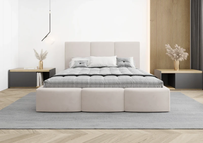 Łóżko tapicerowane MILANO tkanina jasmine 21 przód