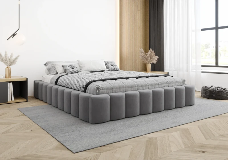 Łóżko tapicerowane MIA tkanina jasmine 90