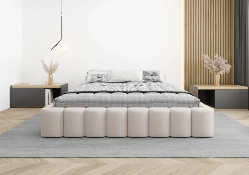 Łóżko tapicerowane MIA tkanina jasmine 21 przód