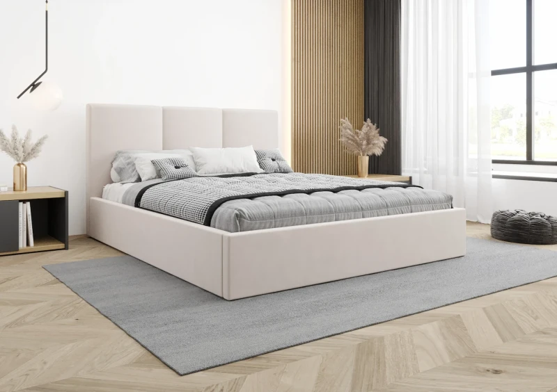 Łóżko tapicerowane MADRYT tkanina dream velvet 202.03