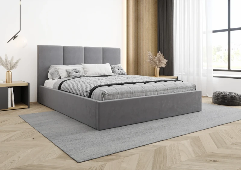 Łóżko tapicerowane NELA tkanina jasmine 90