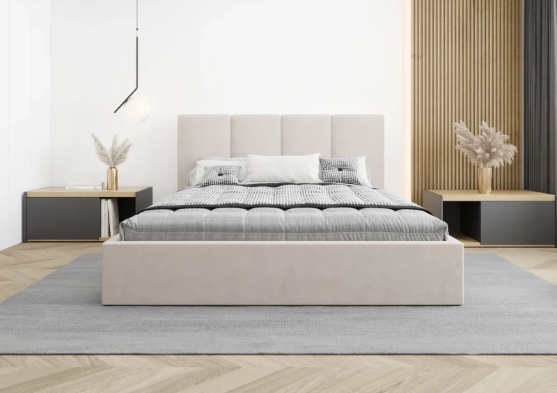 Łóżko tapicerowane NELA tkanina jasmine 21 przód