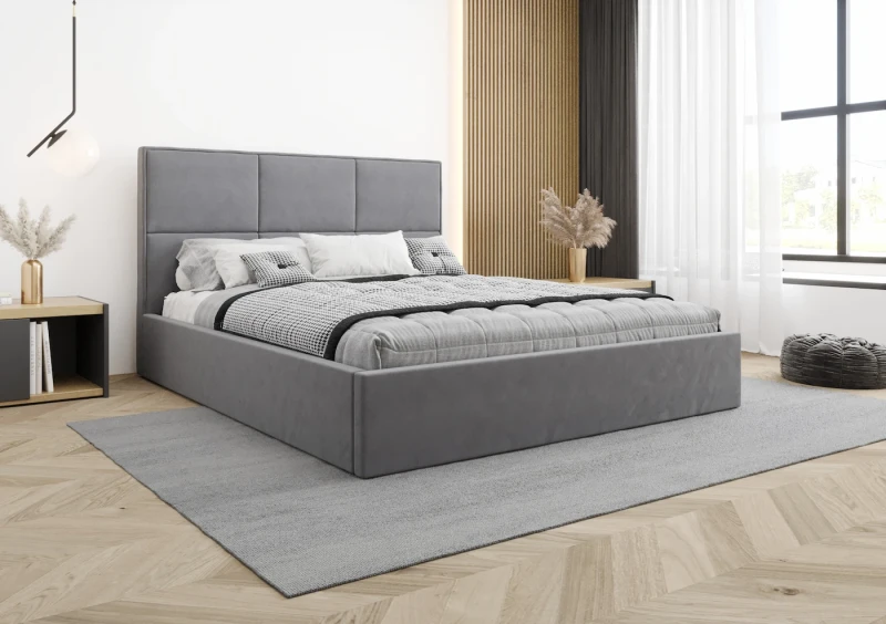 Łóżko tapicerowane TOKIO tkanina jasmine 90