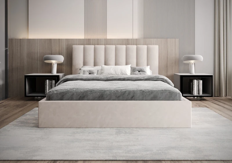 Łóżko tapicerowane LAMBI tkanina jasmine 21 przód