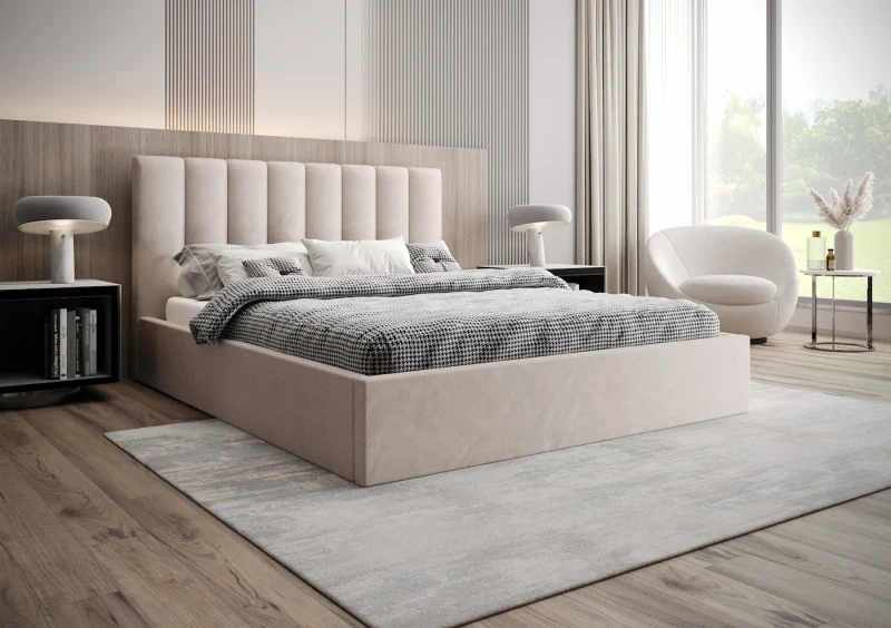 Łóżko tapicerowane LAMBI tkanina jasmine 21