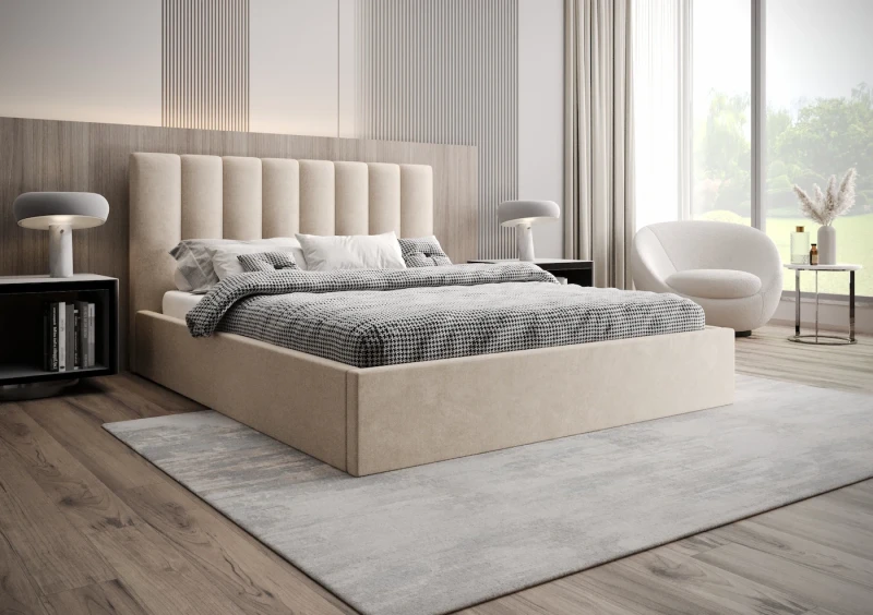 Łóżko tapicerowane LAMBI tkanina storm 6