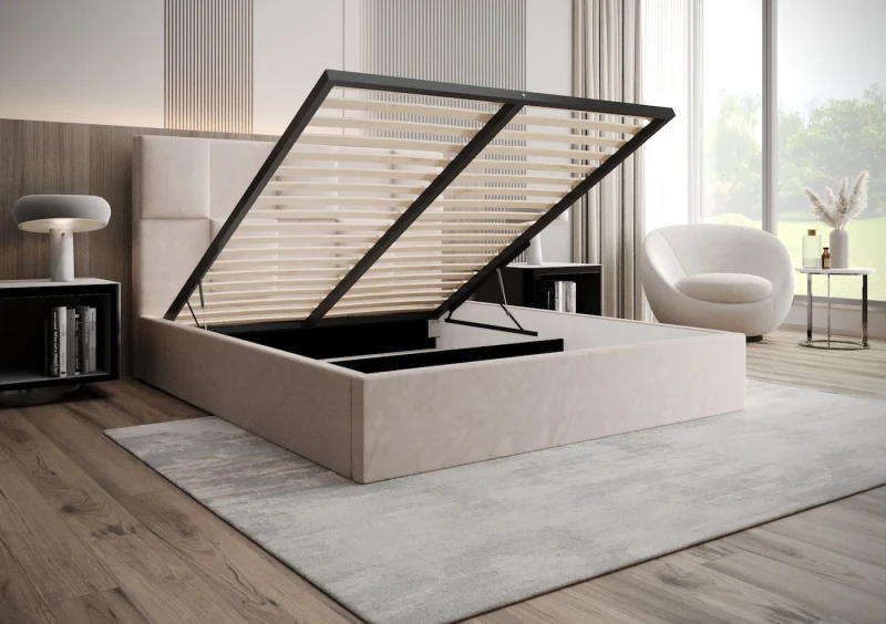 Łóżko tapicerowane EVA tkanina Jasmine 21 otwarte