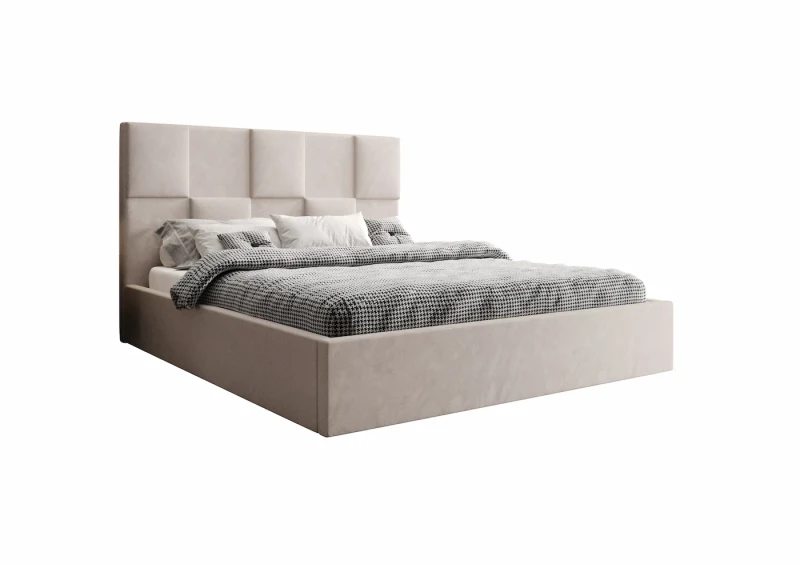 Łóżko tapicerowane EVA tkanina jasmine 21 białe