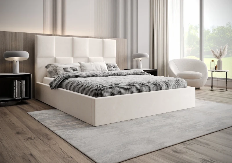 Łóżko tapicerowane EVA tkanina storm 2