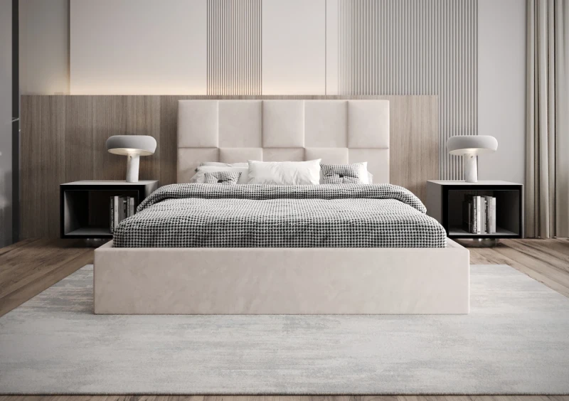 Łóżko tapicerowane EVA tkanina jasmine 21 przód