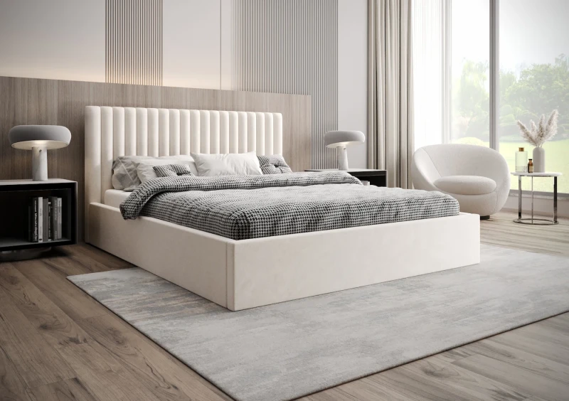 Łóżko tapicerowane OHIO tkanina storm 2