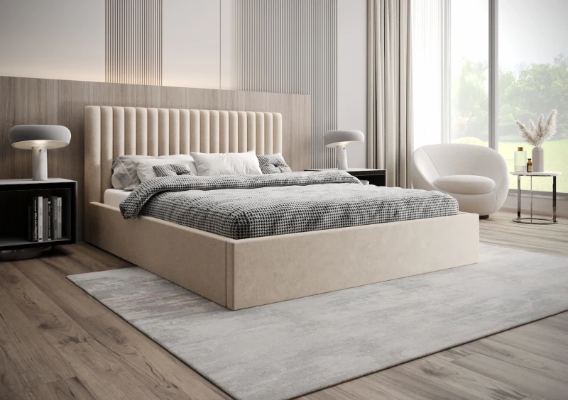 Łóżko tapicerowane OHIO tkanina storm 6