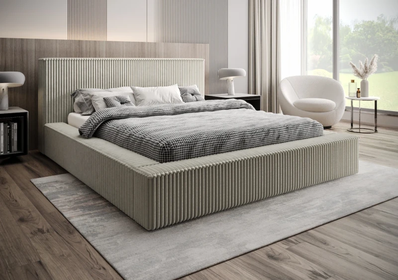 Łóżko tapicerowanie 120x200 Beti tkanina tilia 83