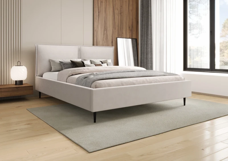 Łóżko tapicerowane na nogach FANCY tkanina jasmine 21