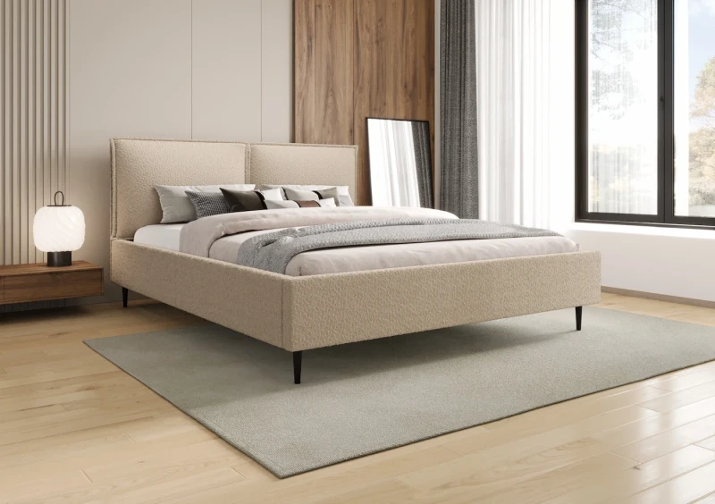 Łóżko tapicerowane na nogach FANCY tkanina abriamo 03