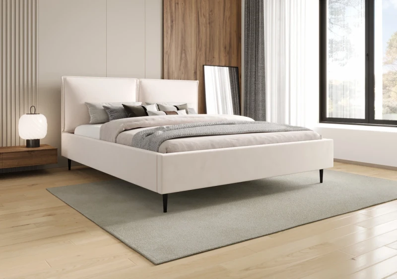 Łóżko tapicerowane na nogach FANCY tkanina dream velvet 202.03