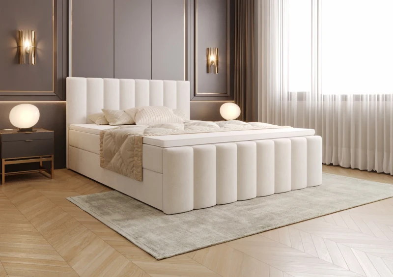 Łóżko kontynentalne VALERIE tkanina storm 2