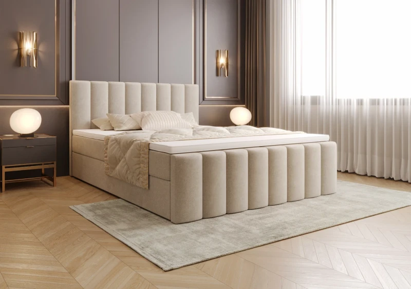 Łóżko kontynentalne VALERIE tkanina storm 6