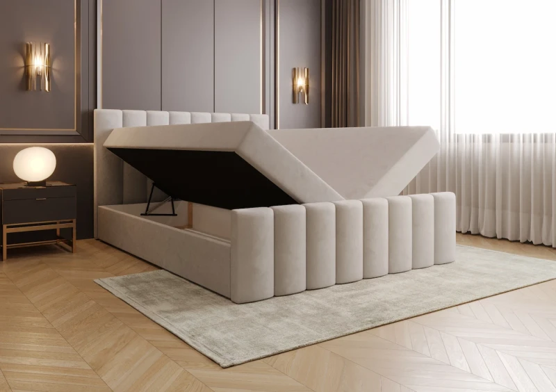 Łóżko kontynentalne VALERIE tkanina Jasmine 21 otwarte