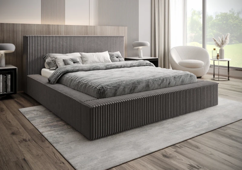 Łóżko tapicerowanie 120x200 Beti tkanina tilia 90