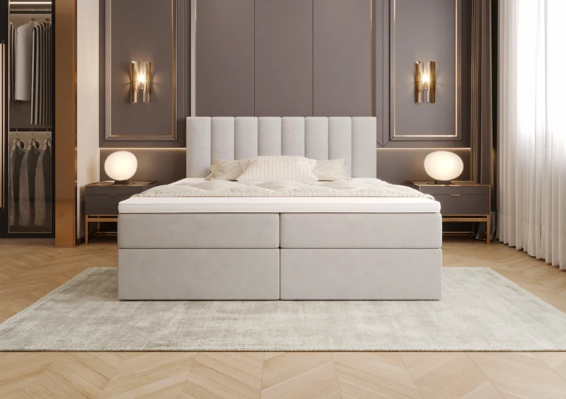 Łóżko kontynentalne JENNA tkanina jasmine 21 przód