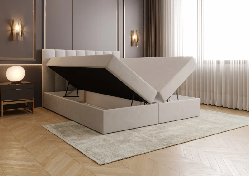 Łóżko kontynentalne JENNA tkanina Jasmine 21 otwarte