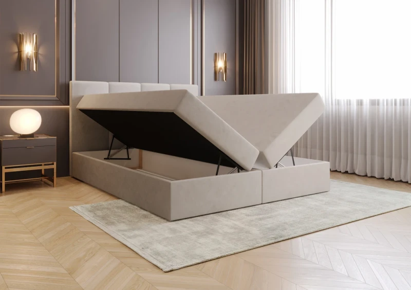 Łóżko kontynentalne ISABEL tkanina Jasmine 21 otwarte