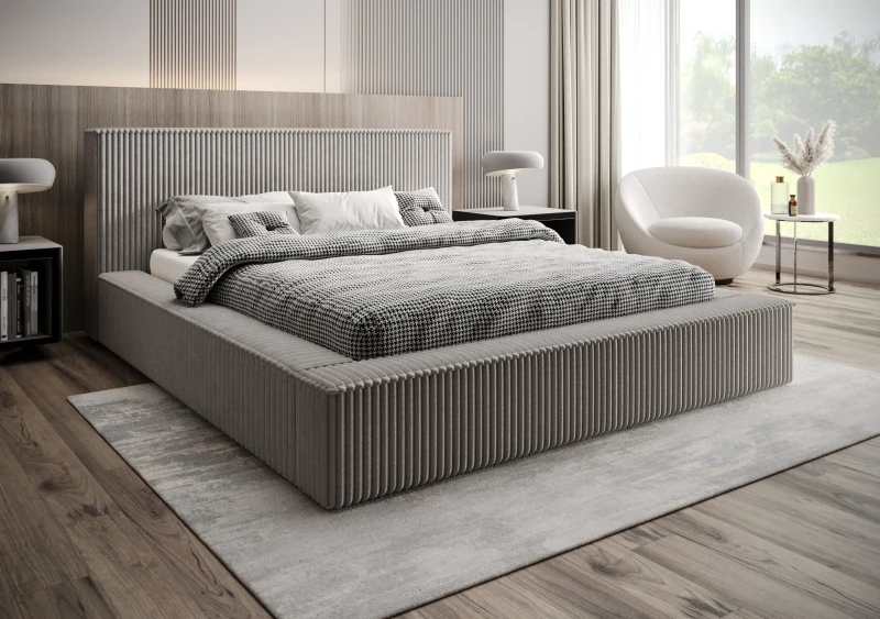 Łóżko tapicerowanie 120x200 Beti tkanina tilia 86