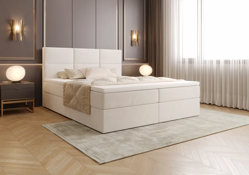 Łóżko kontynentalne DAVINA tkanina storm 2