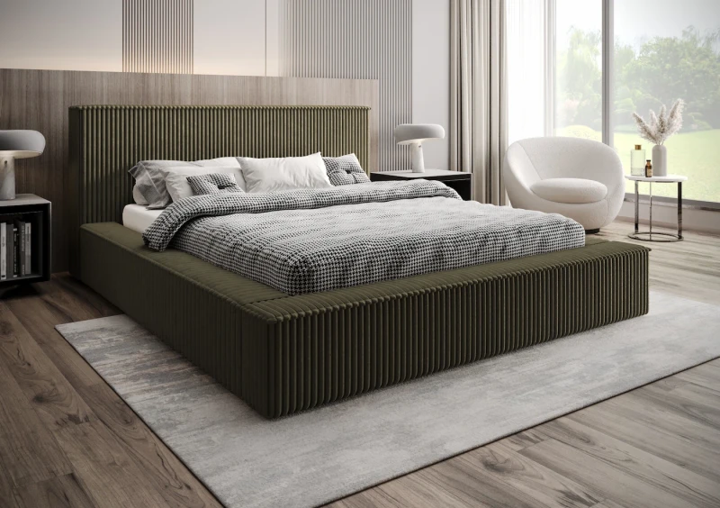 Łóżko tapicerowanie 120x200 Beti tkanina tilia 37