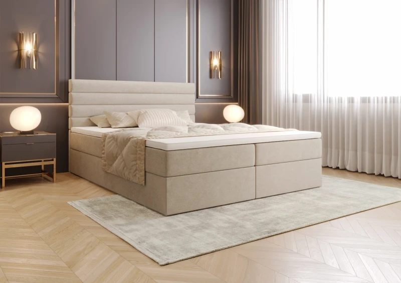 Łóżko kontynentalne KIRA tkanina storm 6