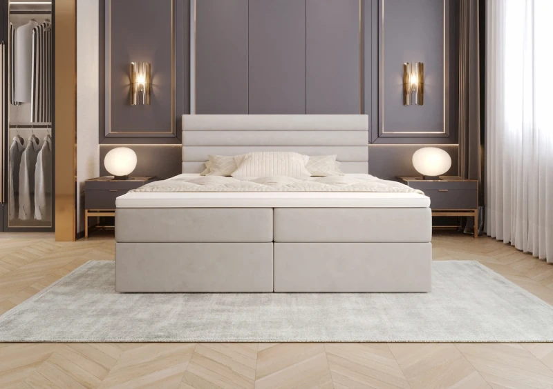 Łóżko kontynentalne KIRA tkanina jasmine 21 przód