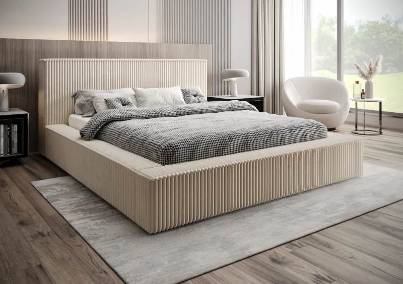 Łóżko tapicerowanie 120x200 Beti tkanina tilia 03