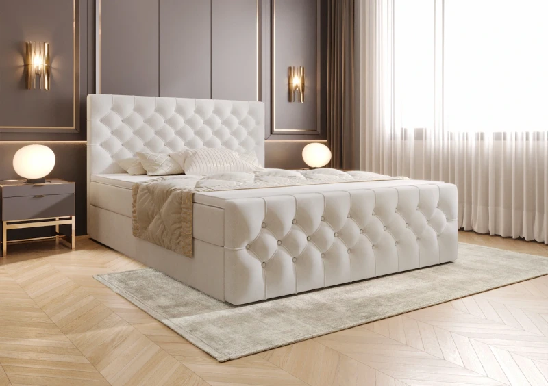 Łóżko kontynentalne TESSA tkanina storm 2