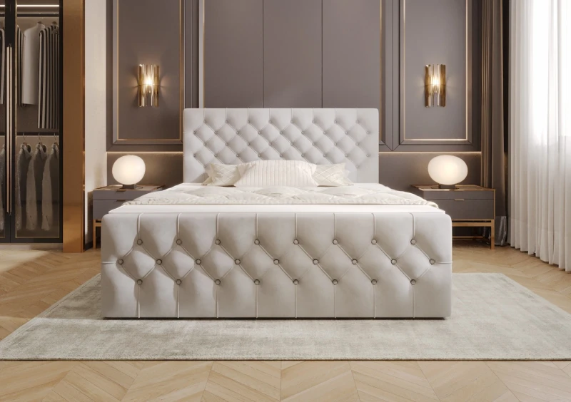 Łóżko kontynentalne TESSA tkanina jasmine 21 przód